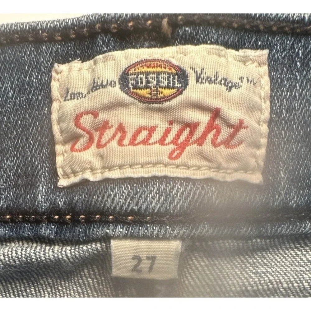 Vintage Fossil Denim Shorts Women's Size 27 Blue Denim Y2K Distressed 5 Pockets